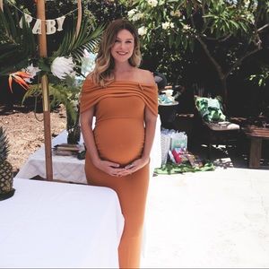 Mustard maternity dress